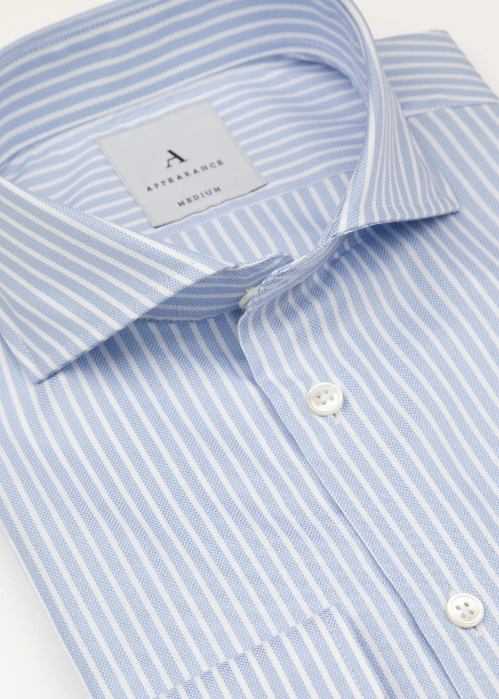 Royal Oxford Shirt, Wide Blue White Striped - Image 5
