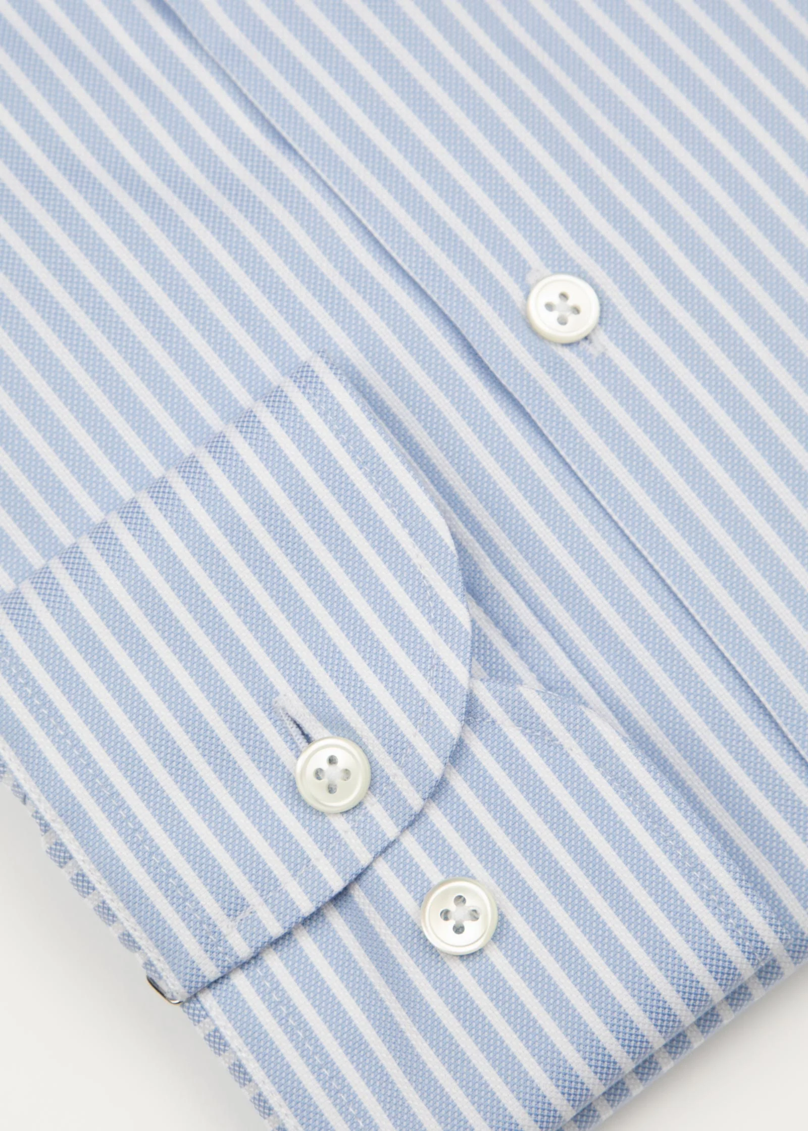 Royal Oxford Shirt, Wide Blue White Striped - Image 6