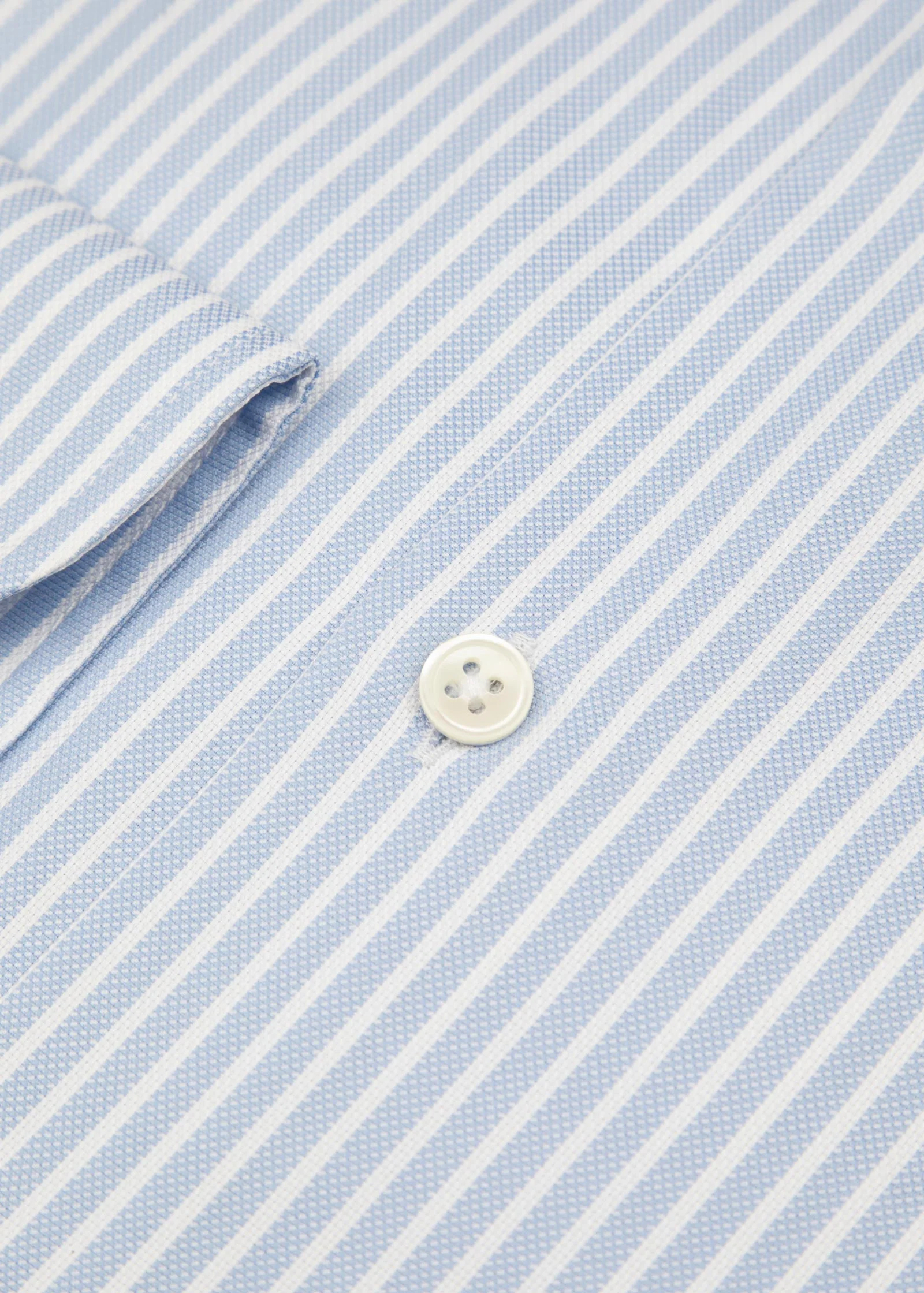 Royal Oxford Shirt, Wide Blue White Striped - Image 7