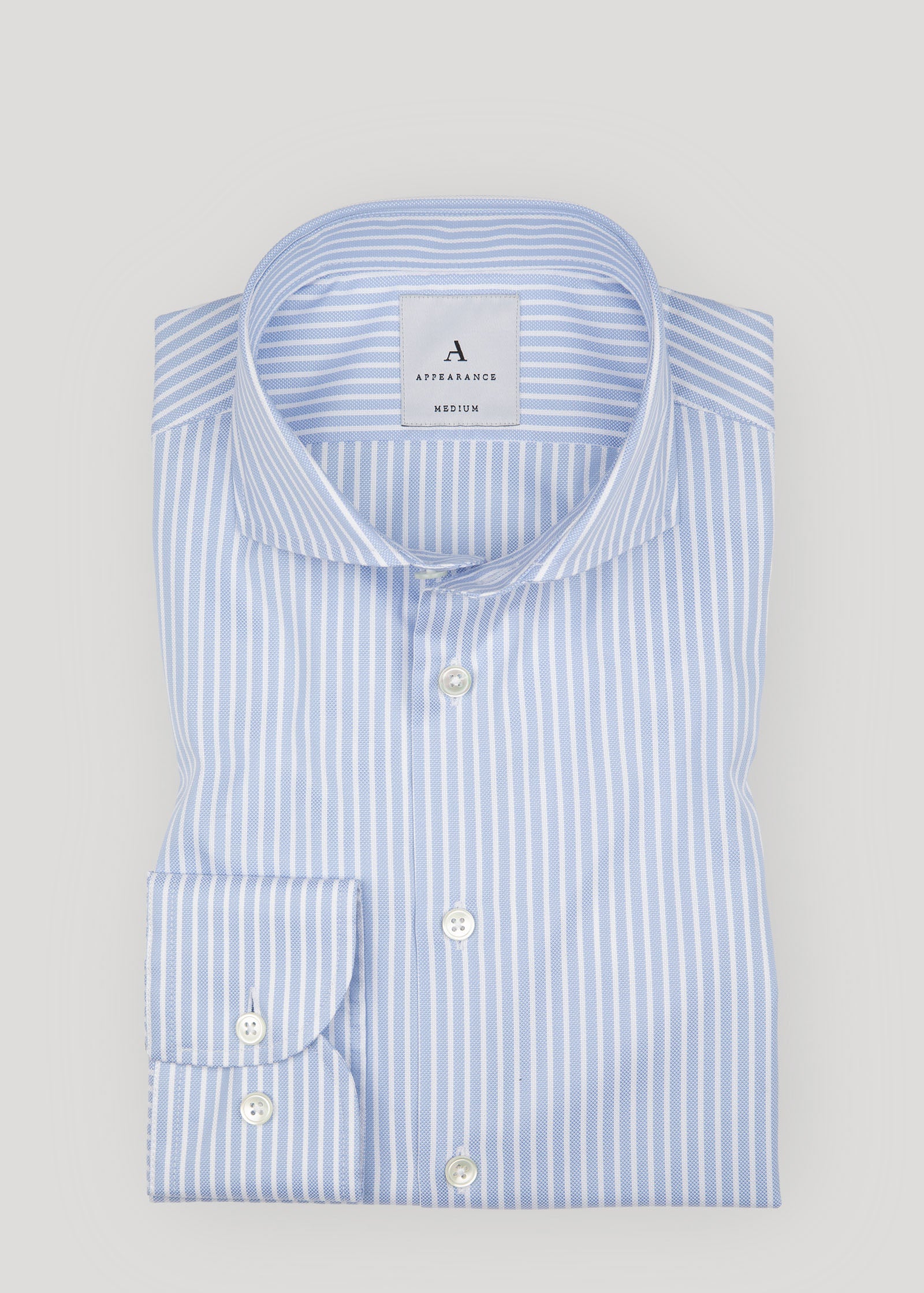 Royal Oxford Shirt, Wide Blue White Striped - Image 8