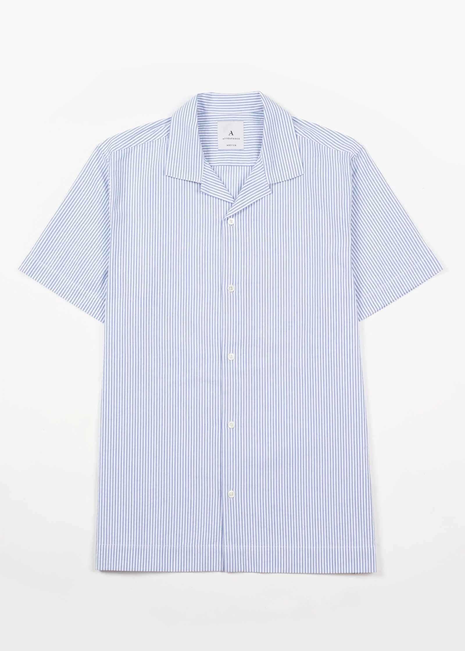 Seersucker Camp Collar Shirt, Brilliant Blue / White - Image 4