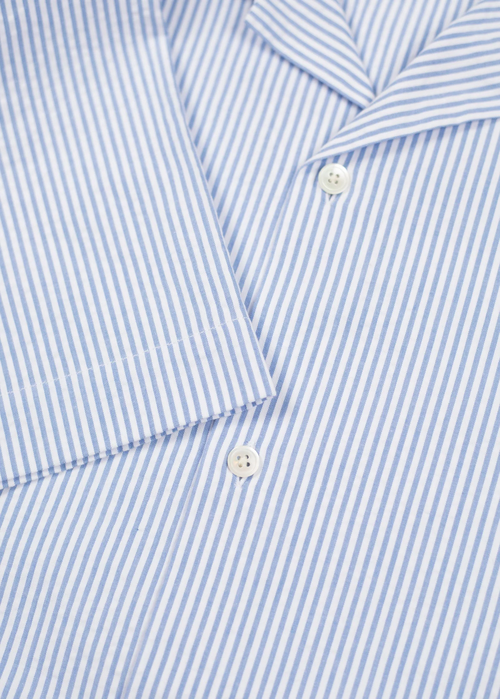 Seersucker Camp Collar Shirt, Brilliant Blue / White - Image 6