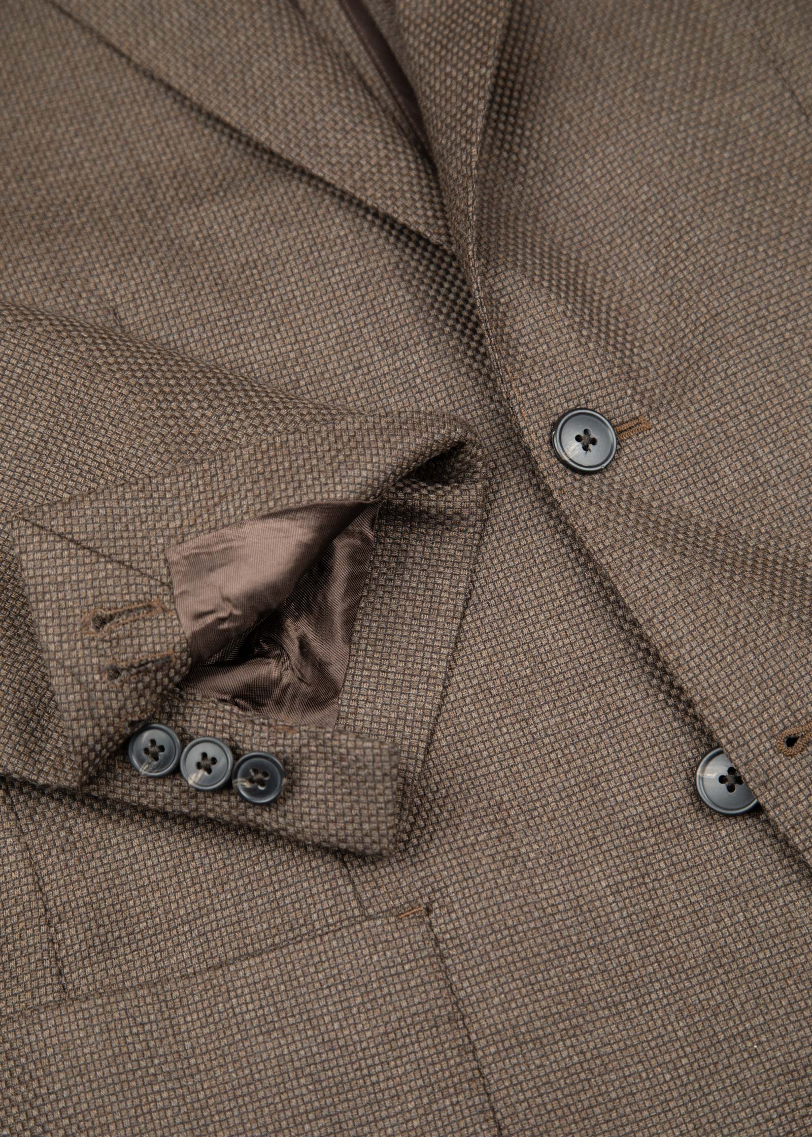 Soft Hopsack Blazer, Unstructured, Mid Brown - Image 6