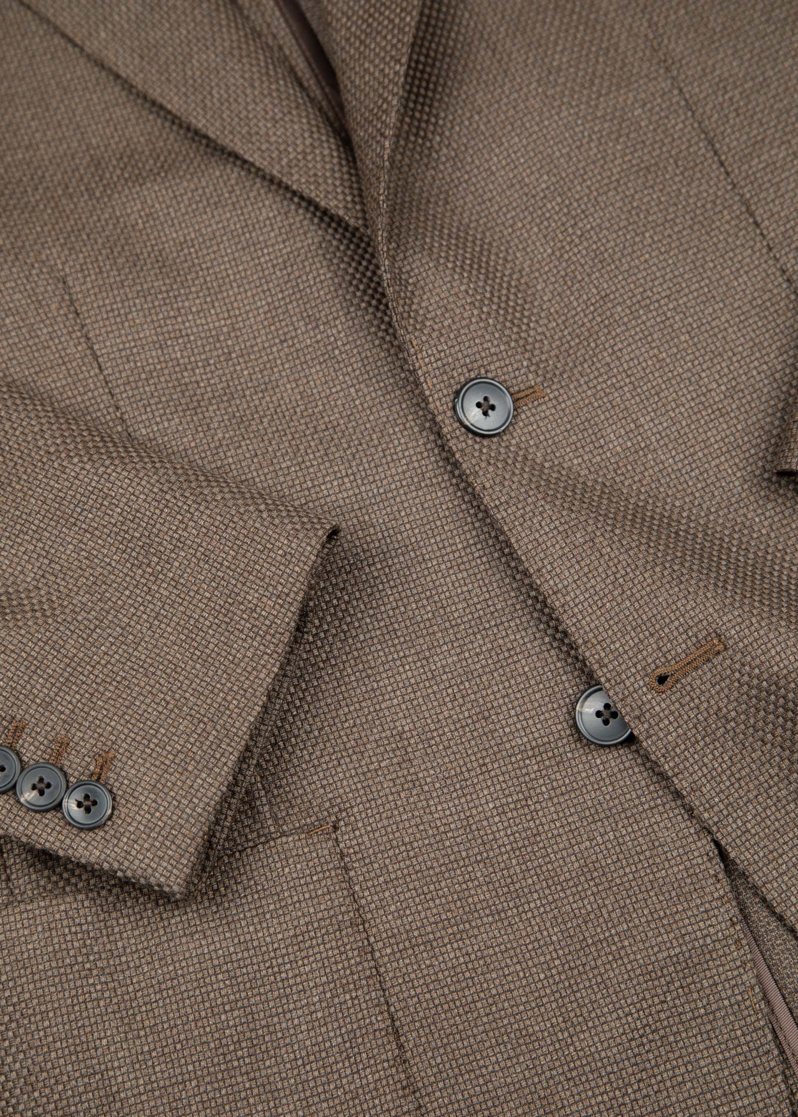 Soft Hopsack Blazer, Unstructured, Mid Brown - Image 8